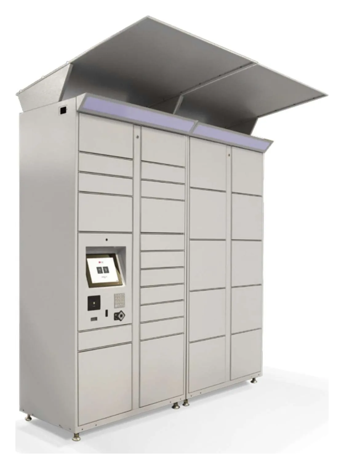 Outdoor FP Smart Locker unit with a weather roof